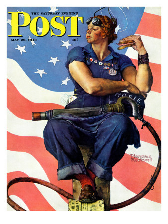 Rockwell Norman Rosie the riveter saturday evening post cover may