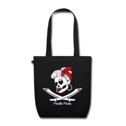 Sacs & Pochettes Tote bag en coton canvas  "Poulette Pirate" Noir