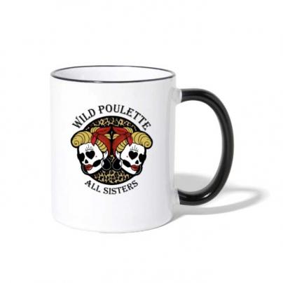 Mugs & Gourdes Mug bicolore "Wild Poulette" blanc-noir