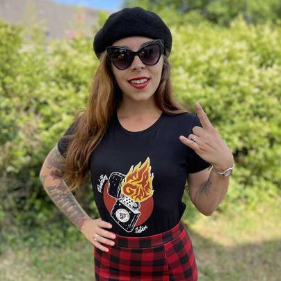 T-Shirts T-shirt Femme, manches courtes, col rond "Fire Girl"