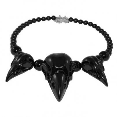 Selection Poulette Collier crânes de corbeaux KREEPSVILLE666 - Noir