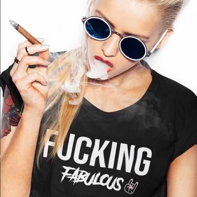 T-Shirts T-shirt Femme, manches courtes, col Rond "Fucking Fabulous"