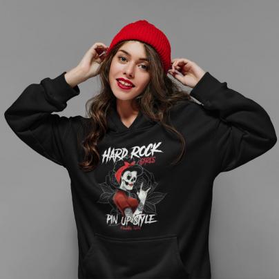 Sweatshirts Sweat à capuche Femme  "Hard Rock Girls Pin up style" Noir