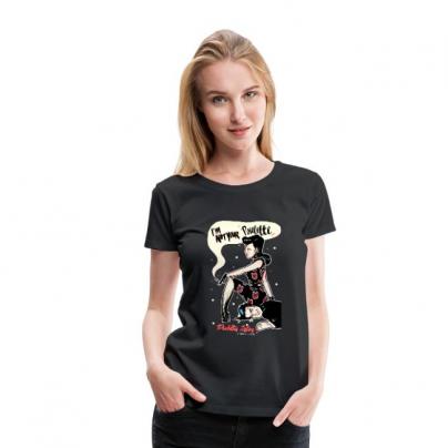 T-Shirts T-shirt femme, manches courtes, col rond "Not Your Poulettes" Collab avec Miss Electic - Noir