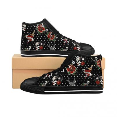 Chaussures Baskets montantes femme "Pois Old shool tattoo"