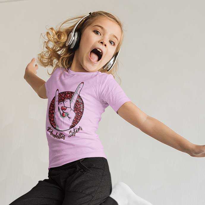 T-shirt col rond enfant Hell Yeah Leopard rose pastel - Enfant : Les Mini  Poulettes